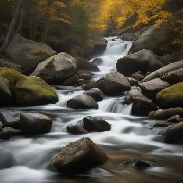 rushing river cascading over rocks