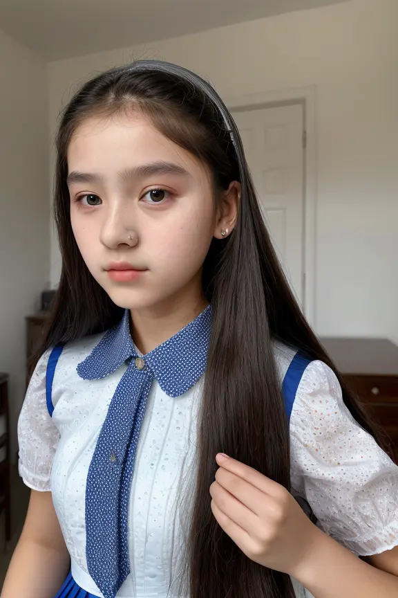 A girl in Scool Dress