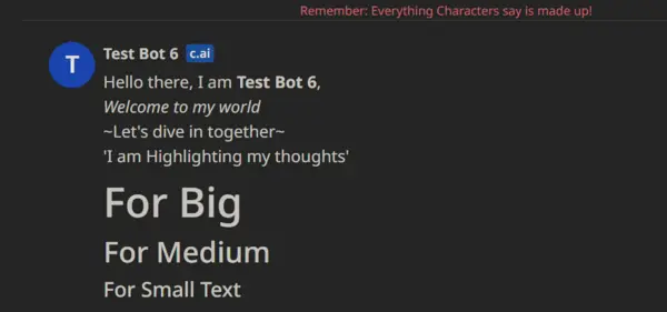 Text formatting output